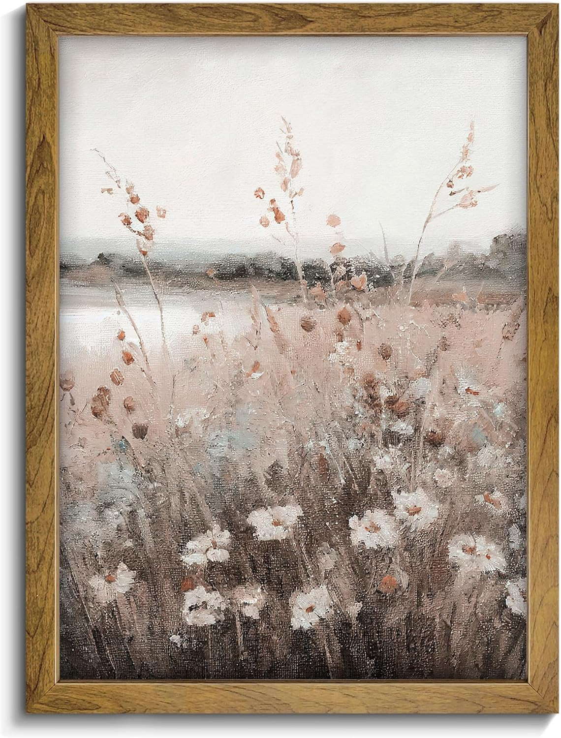 Wildflower Field Landscape Prints - Vintage Farmhouse Wall Decor Art, Country Field Landscape Oil... | Amazon (US)