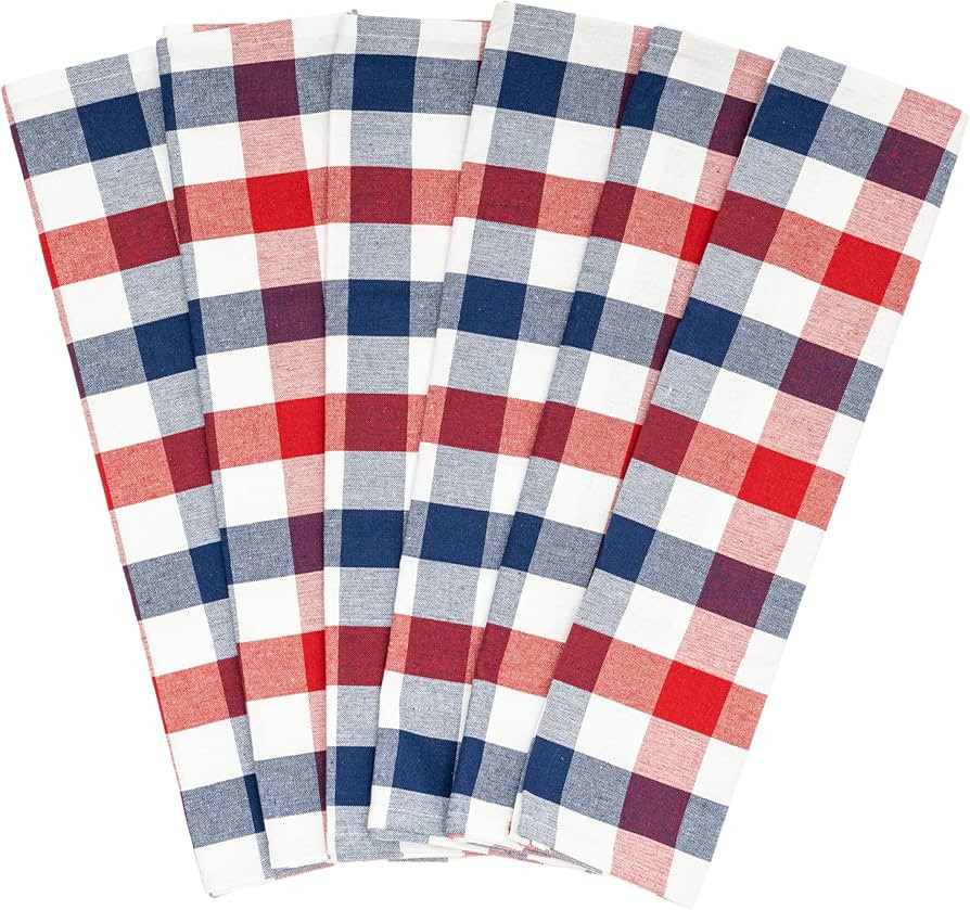 Red, White and Blue Kitchen Towels - 6 Pack, 30"x20" July 4th, Memorial Day, Veteran's Day or Labor Day Decor Kitchen Towels - Highly Absorbent, Patriotic, Vibrant Colors of Independence Day (6 Pack) | Amazon (US)