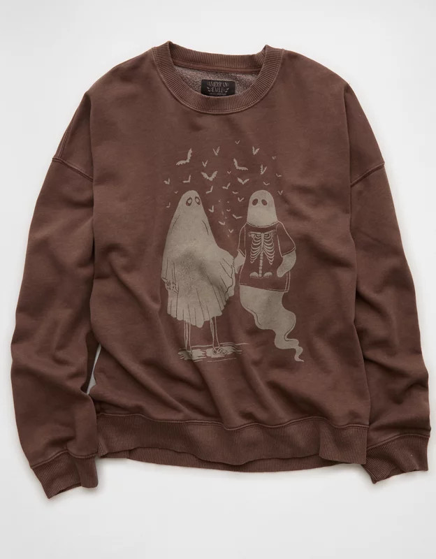 AE Halloween Graphic Relaxed Fit Sweatshirt | American Eagle Outfitters (US & CA)