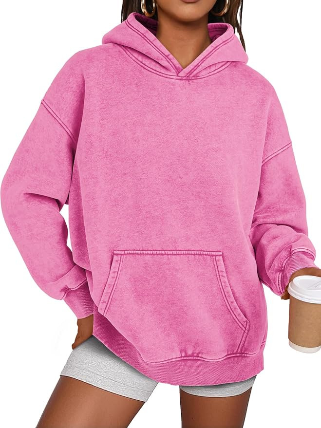 Trendy Queen Oversized Hoodies for Women Teen Girl Winter Sweatshirt Cute Acid Wash Pullover | Amazon (US)