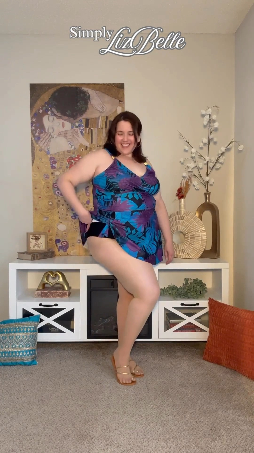 I love how the swimsuit has the best of both worlds. It allows you to have the coverage of a Swim dress, but it also has the flirtiness of a one piece. You need to check out the two little golden details on the straps that instantly elevate the whole look. Perfect for cruise vacation or for beach or pool parties as well as your spring break trips.

#LTKSeasonal #LTKPlusSize #LTKmomlife