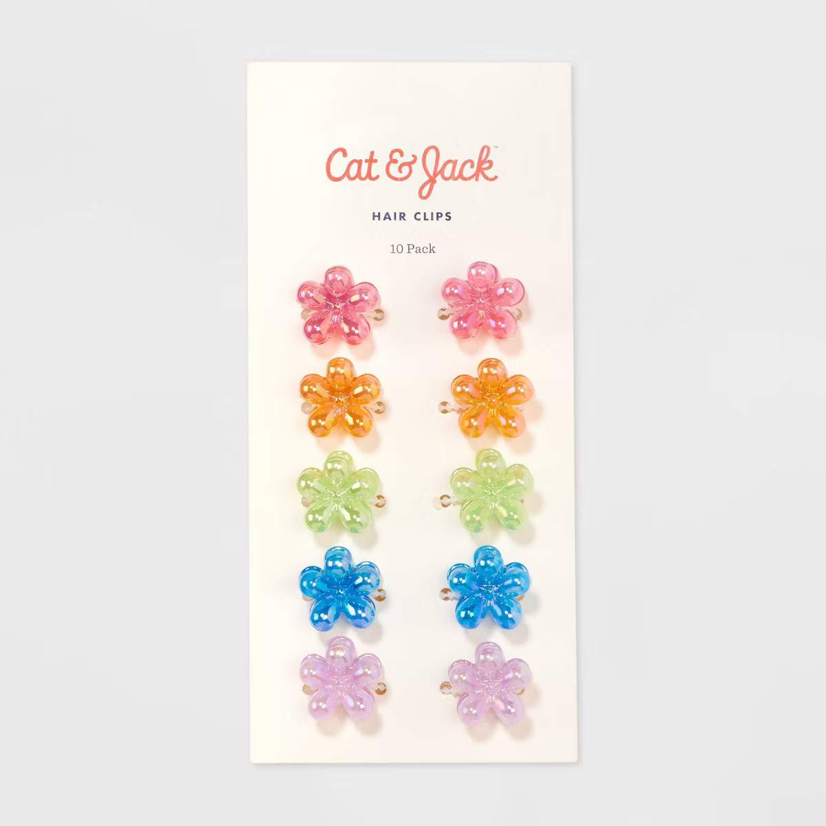 Girls' 10pk Iridescent Flower Claw Clips - Cat & Jack™ | Target