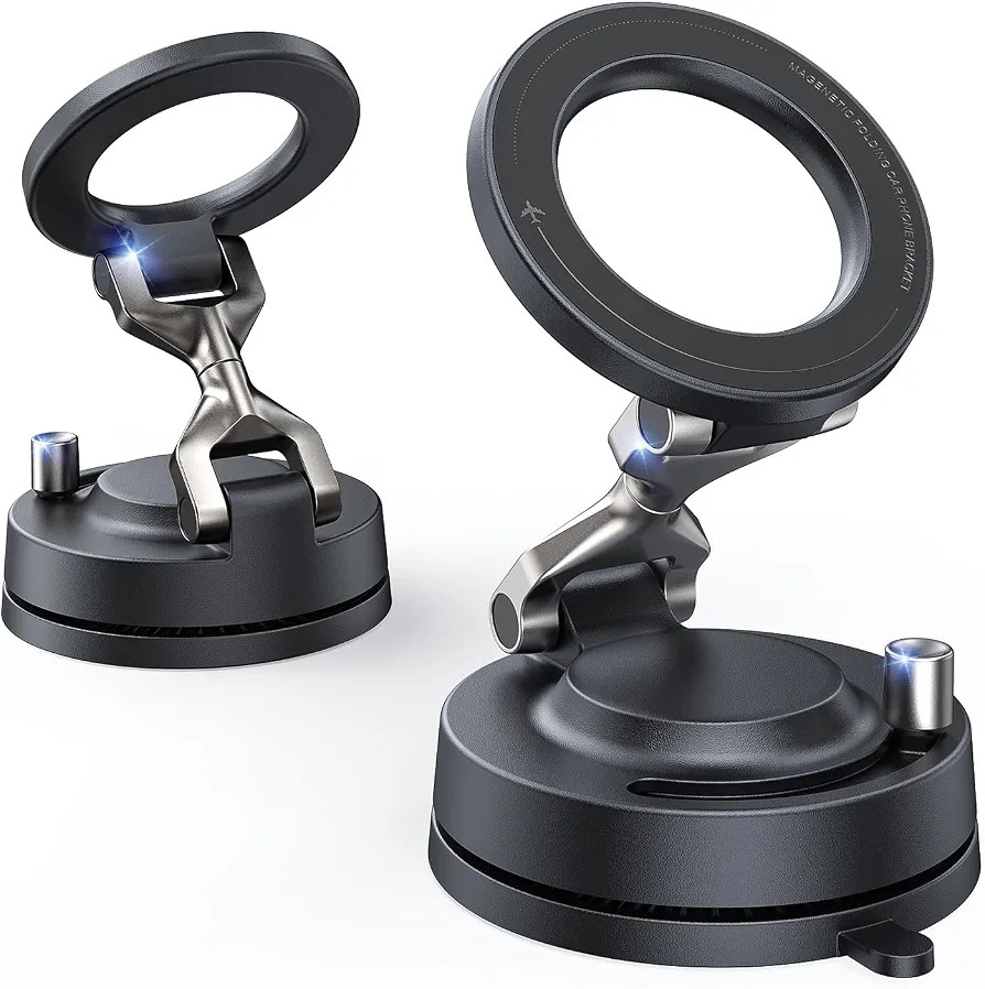 Meifigno for Magsafe Car Mount, [Metal Alloy Arm] Strongest Vacuum Suction & Magnetic Phone Holde... | Amazon (US)
