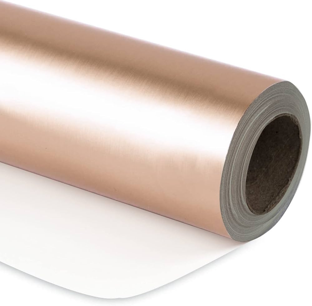 RUSPEPA Rose Gold Metallic Wrapping Paper - Solid Color Matte Paper Perfect for Wedding, Birthday... | Amazon (US)