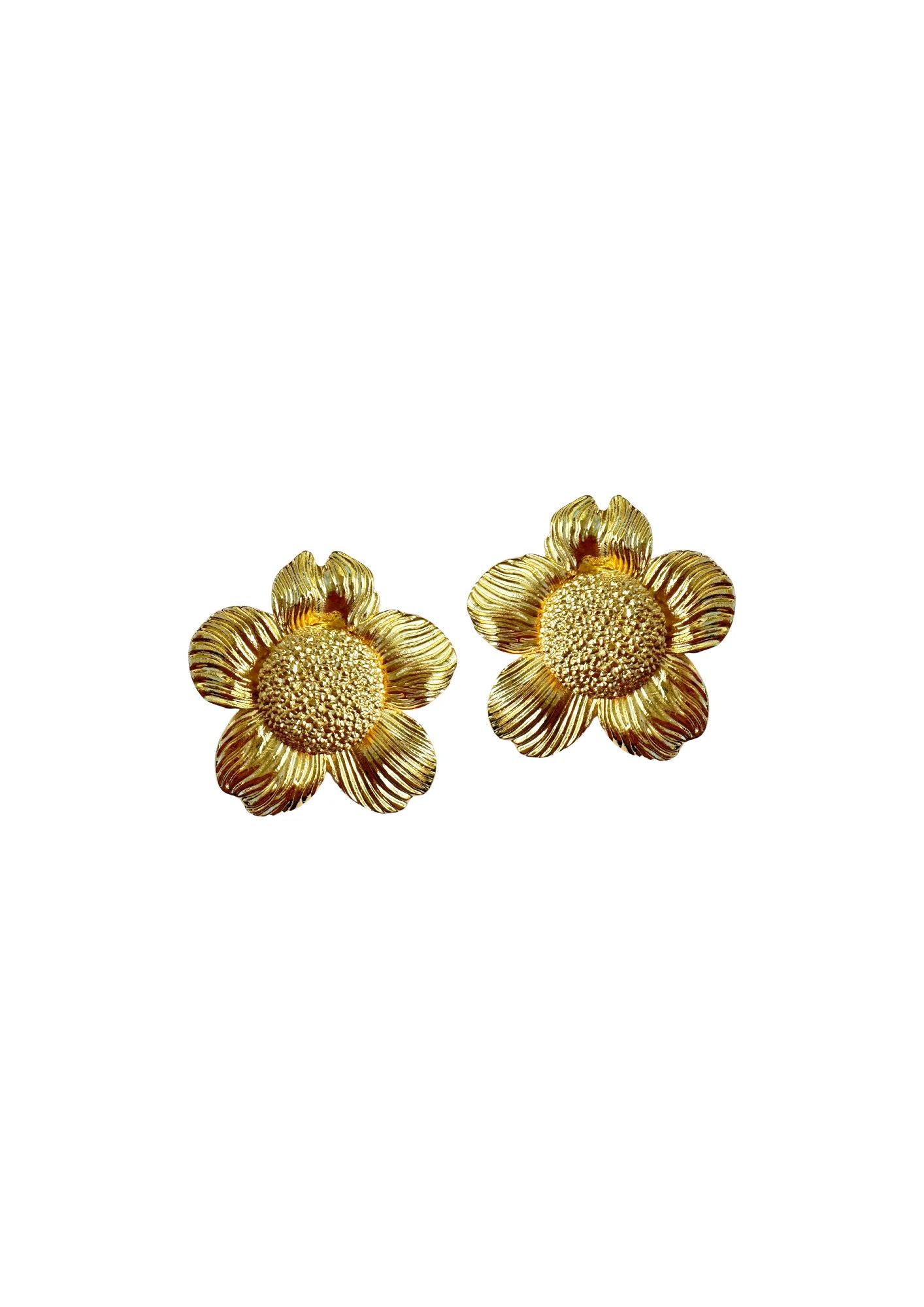 Golden Dogwood Flower Earrings | Nicola Bathie Jewelry