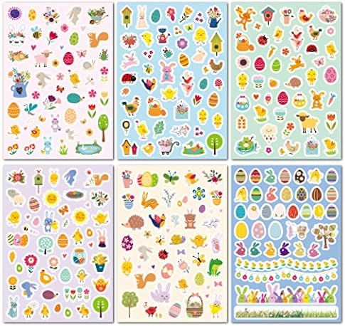 Easter Stickers for Kids, 270 Pcs Happy Easter Sticker, Cute Bunny Egg Vinyl Waterproof Stickers DIY | Amazon (US)