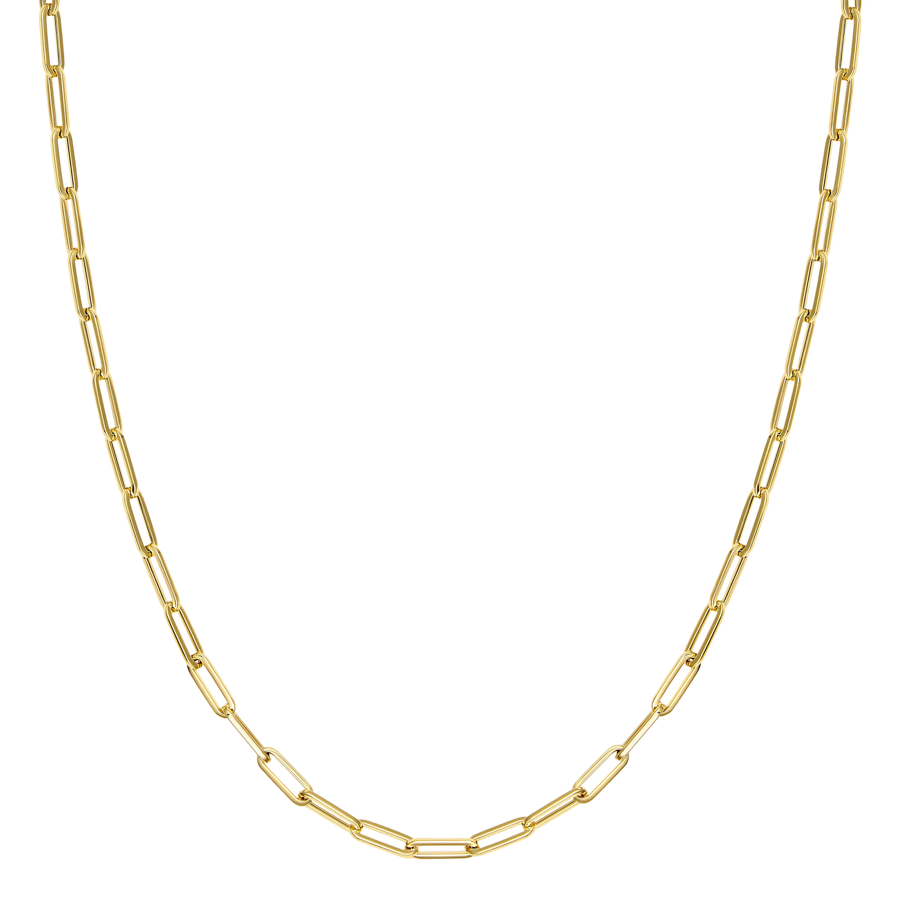 Small 14K Gold Paper Clip Chain | Lola James Jewelry