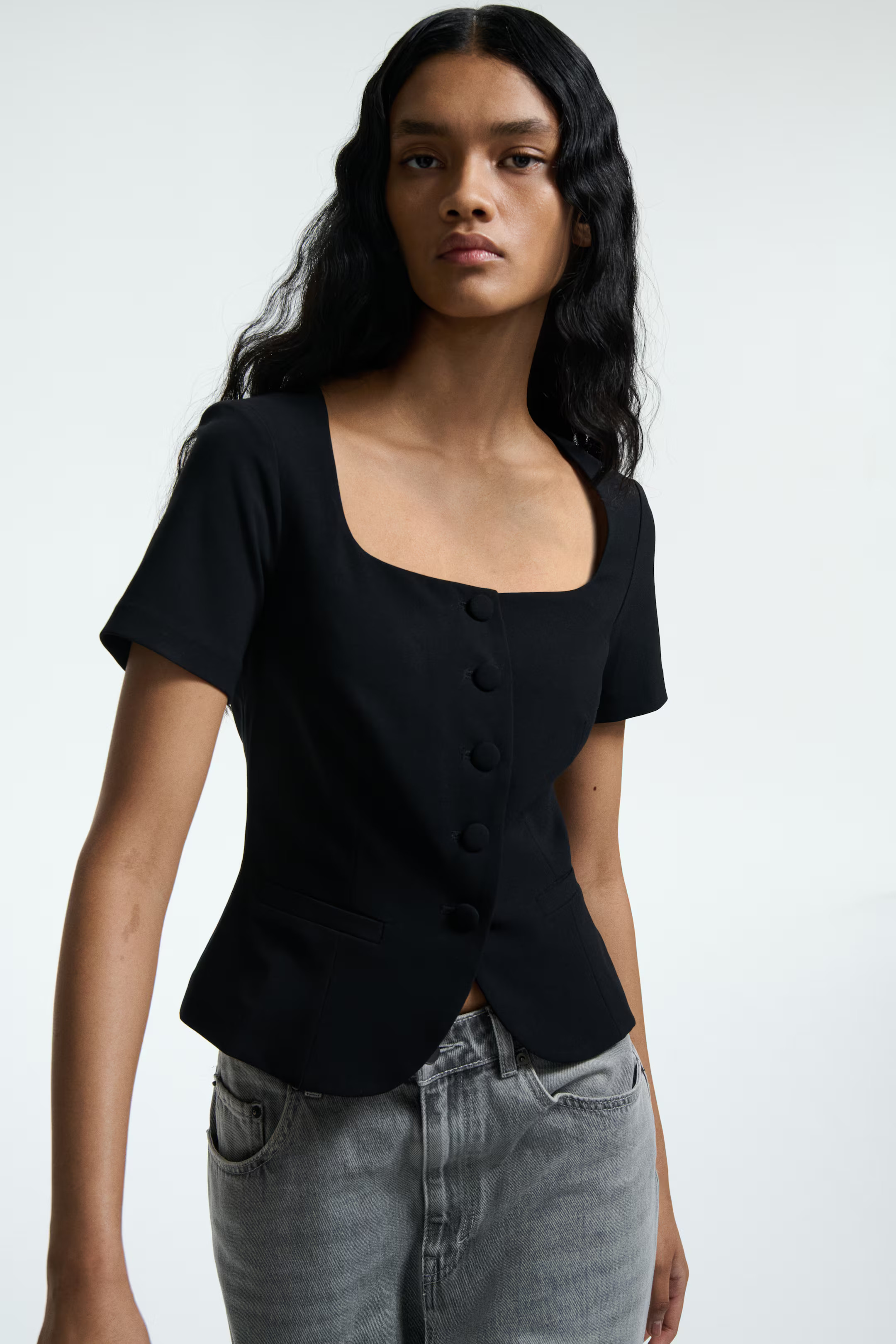 Button-Front Top | H&M (US + CA)