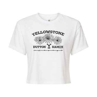 Women's - Yellowstone - Wildflowers Cropped Graphic T-Shirt | Target