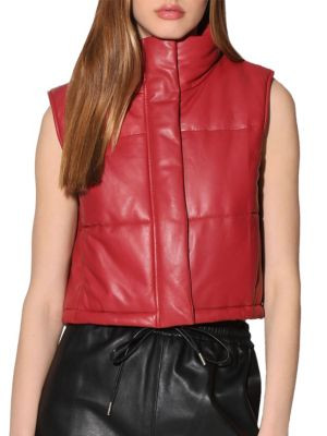 Jovie High Neck Leather Vest | Saks Fifth Avenue OFF 5TH