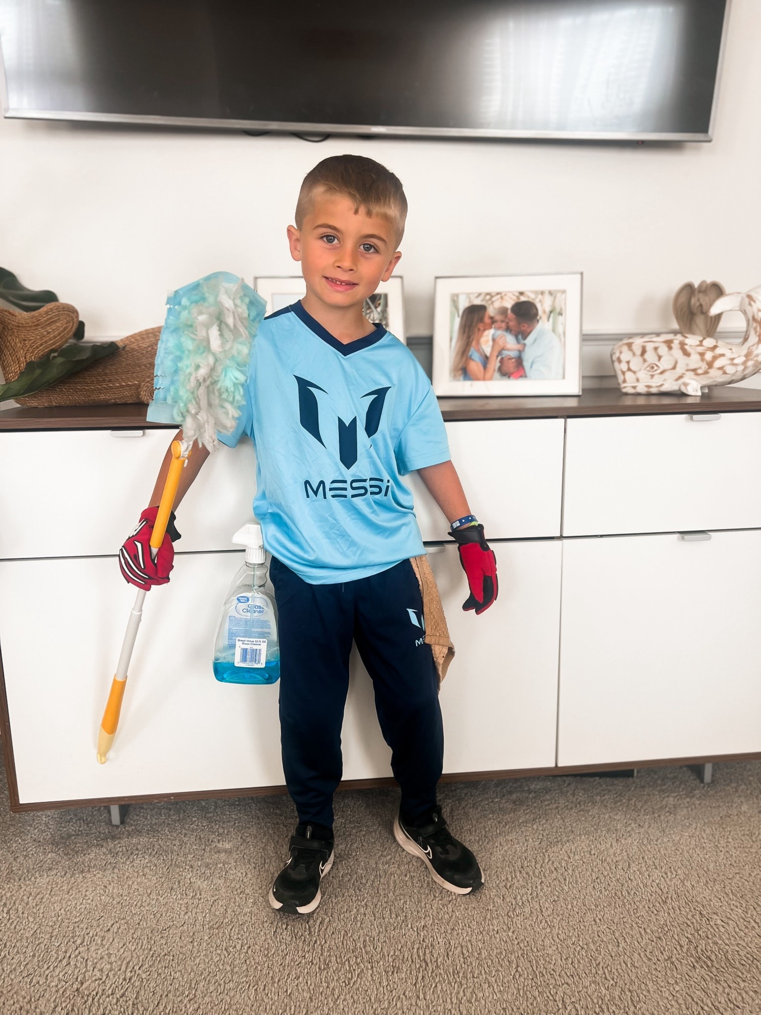 Boys Messi soccer jersey shirt, pants and sweatshirt 