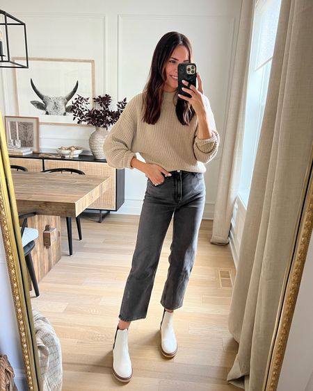 Sweater: true to size (S)
Jeans: true to size (26)
Chelsea boots: true to size 

Everlane try on, sustainable fashion, capsule wardrobe, classic fashion

#LTKunder100 #LTKstyletip #LTKSeasonal
