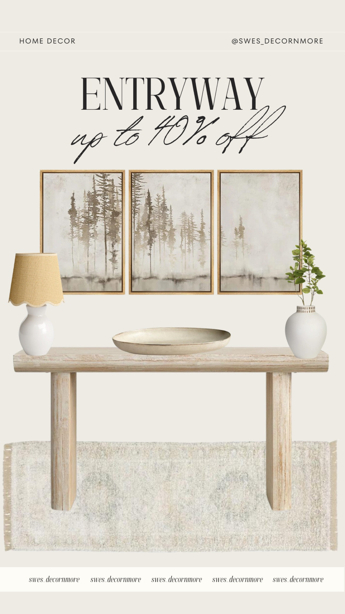 Everything on this styled entryway are up to 40% off now! 

#LTKHome #LTKStyleTip #LTKSummerSales