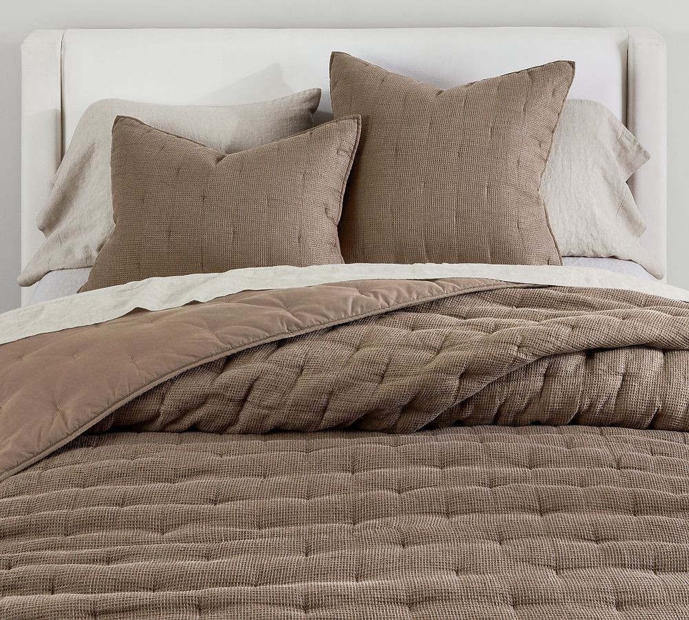 European Flax Linen Waffle Quilt & Shams | Pottery Barn (US)