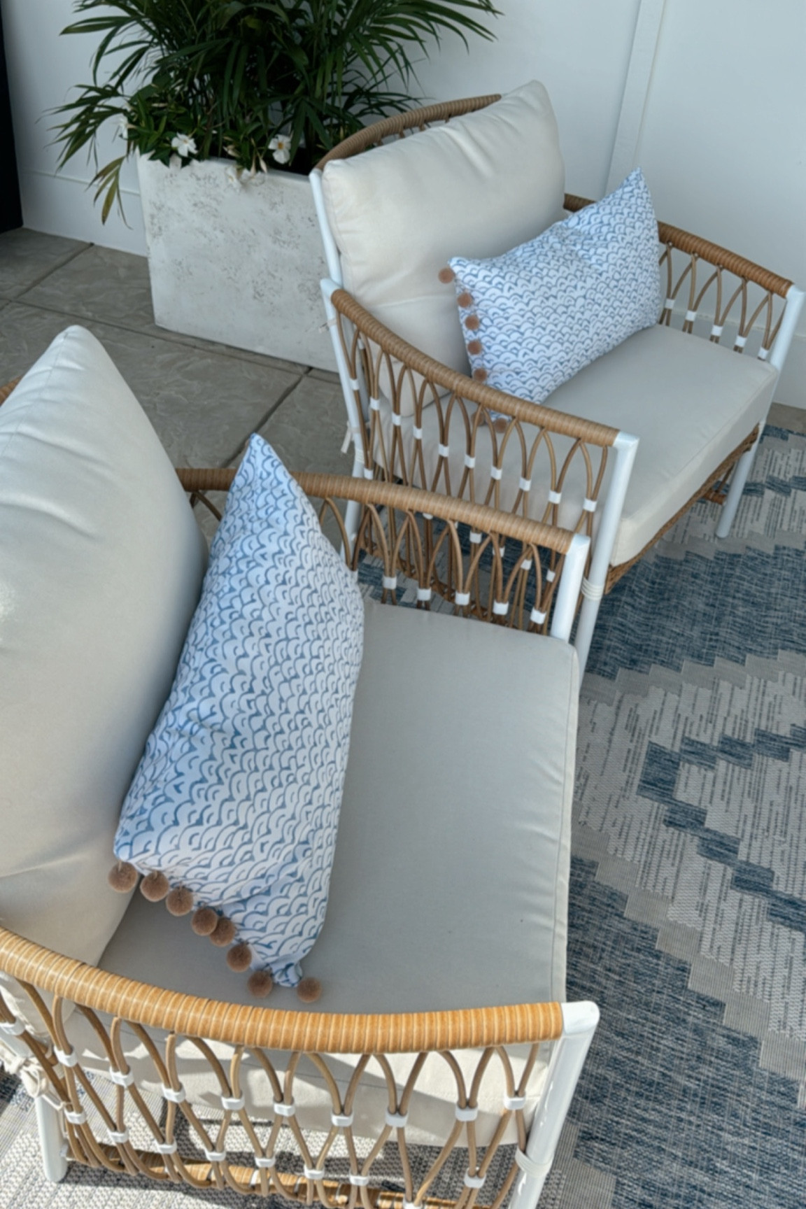 Walmart chairs + TJ Maxx pillows 🤍

#LTKSeasonal #LTKhome