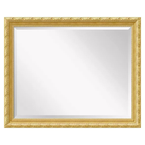 32" x 26" Versailles Wood Framed Wall Mirror Gold - Amanti Art | Target