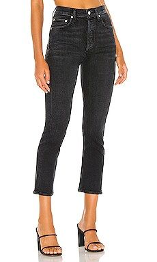 AGOLDE Riley High Rise Straight Crop in Black Pepper from Revolve.com | Revolve Clothing (Global)