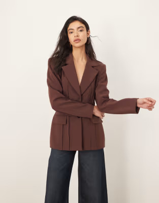 Americana marrón chocolate moldeada premium de ARRANGE | ASOS | ASOS (Global)