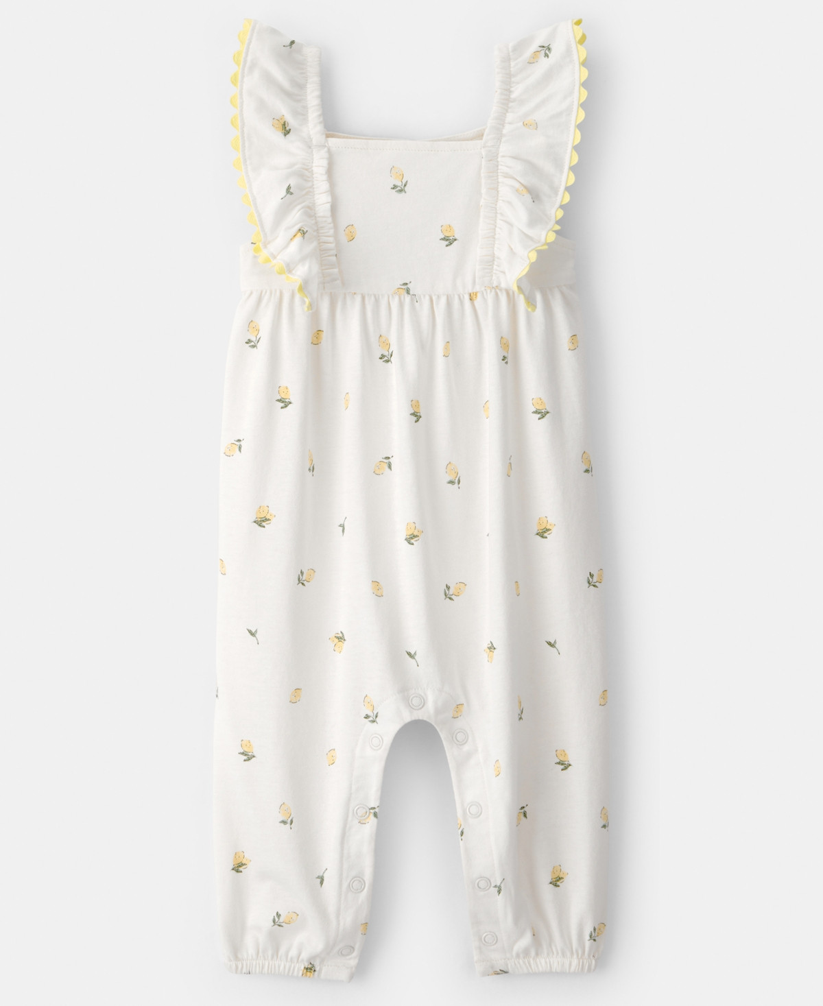 Carter's Baby Girls' Ruffle-Sleeve Lemon Jumpsuit - Cream | Macy's