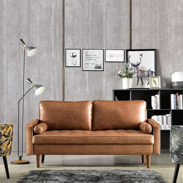 Experience the ultimate relaxation with our OVIOS Mid-Century Top-Grain SUEDE Leather Deep Seat S... | Bed Bath & Beyond