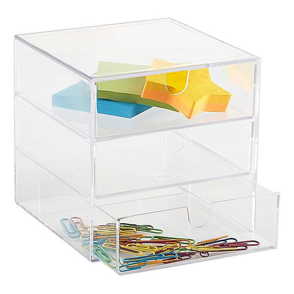 Palaset Clear 3-Drawer Box | The Container Store