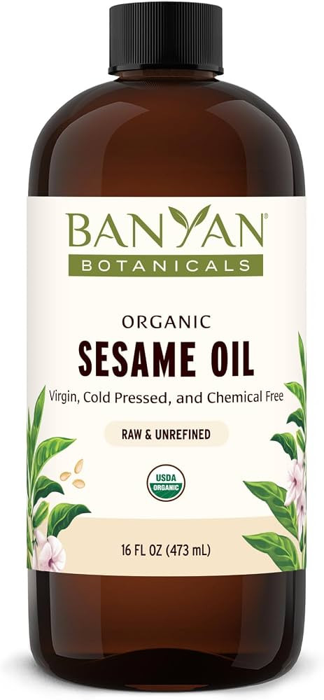 Banyan Botanicals Organic Unrefined Sesame Oil \u2013 Rich & Warming Ayurvedic Massage Oil for Bo... | Amazon (US)