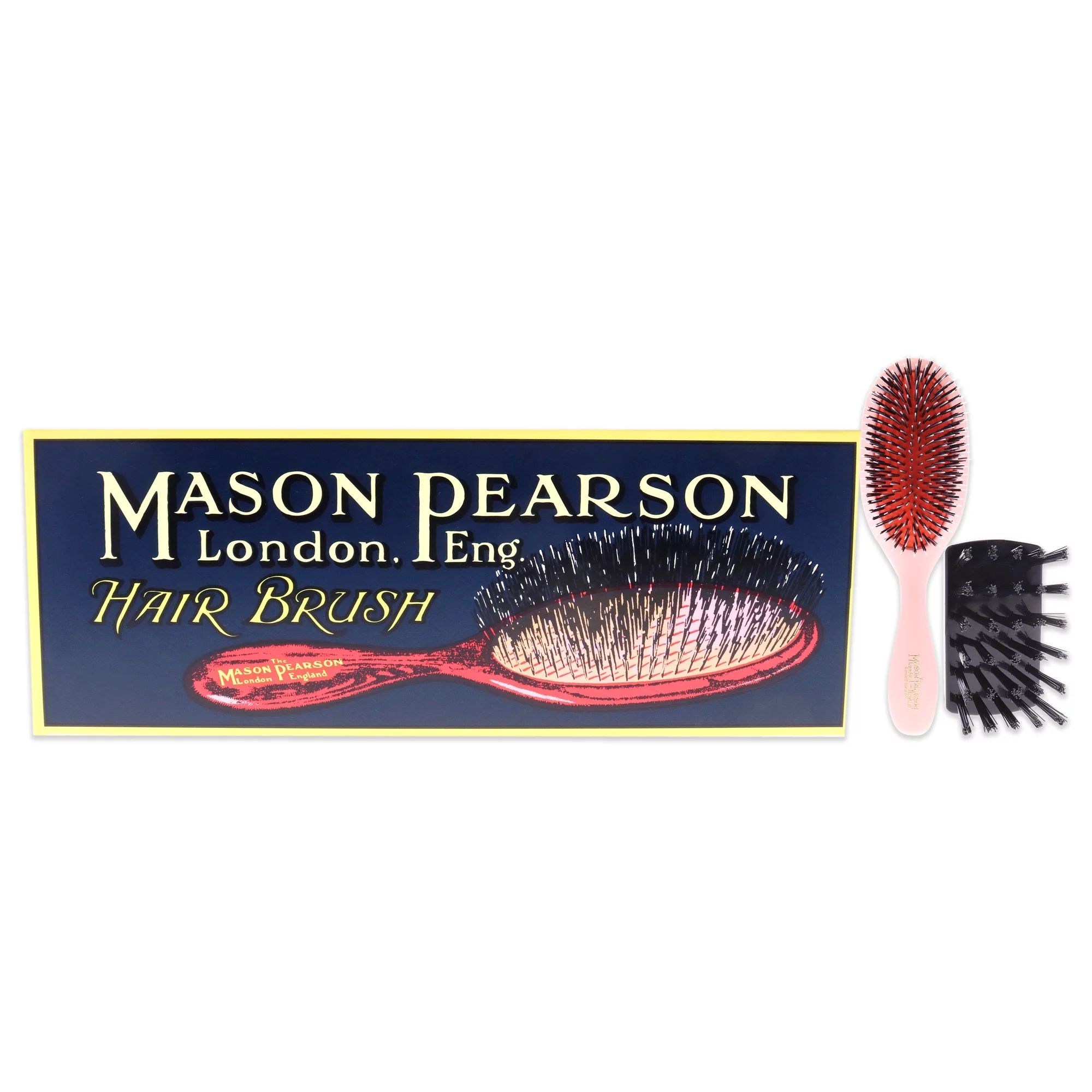 Mason Pearson Handy Mixture Bristle and Nylon Brush - BN3 Pink, 2 Pc Hair Brush and Cleaning Brus... | Walmart (US)