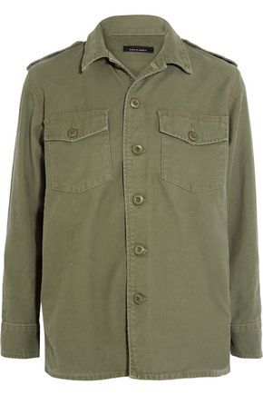 Kate Moss Equipment Woman Major Washed Cotton-canvas Jacket Army Green Size M | The Outnet US
