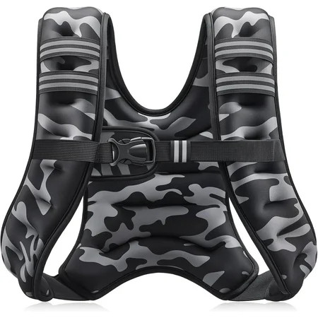 Weighted Vest, 6lb/8lb/12lb/16lb/20lb/25lb/30lb Weight Vest with Reflective Stripe for Workout, Strength Training, Running, Fitness, Muscle Building, Weight Loss, Weightlifting | Walmart (US)