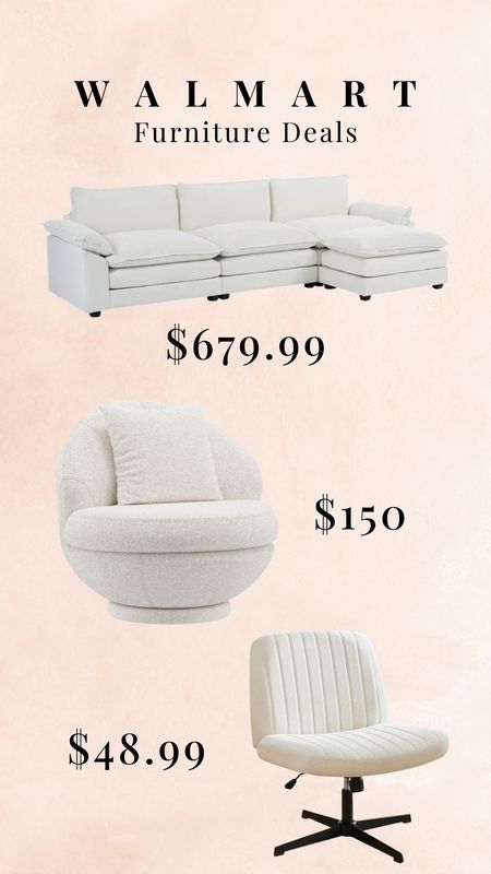 Walmart furniture deals! Such a great price on a white sectional! #affordablefurniture 

#LTKsalealert #LTKhome