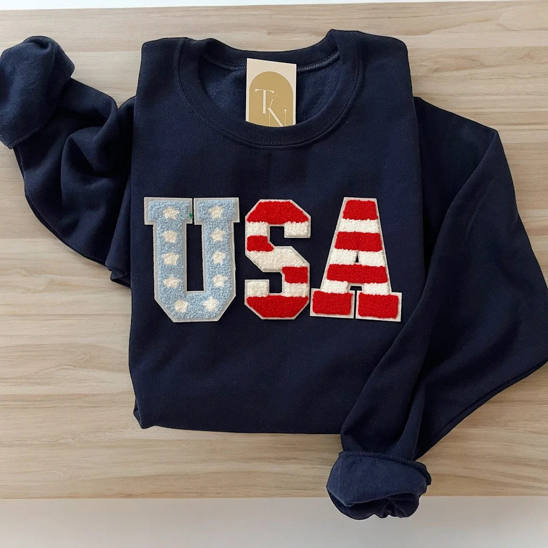 USA Sweatshirt, Usa Crewneck, 4th of July Sweatshirt, 4th of July Sweater, American Flag Sweatshi... | Etsy (US)