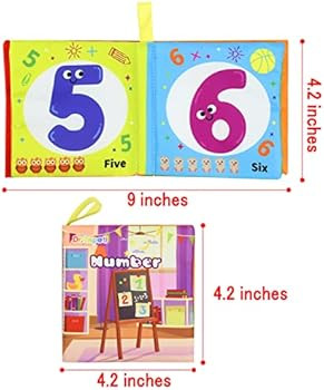 Dr.Rapeti Soft Cloth Book for Baby Infant Toddler Kids 6-Pack Crinkle Squeaky Washable Non-Toxic ... | Amazon (US)