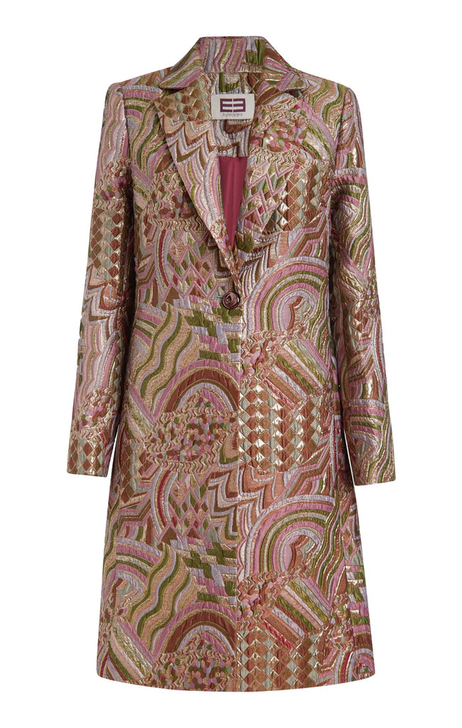 European Metallic Jacquard Coat | Etcetera