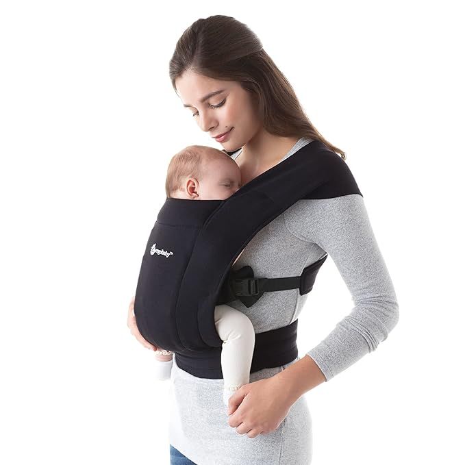 Ergobaby Embrace Cozy Newborn Baby Wrap Carrier (7-25 Pounds), Premium Cotton, Pure Black | Amazon (US)