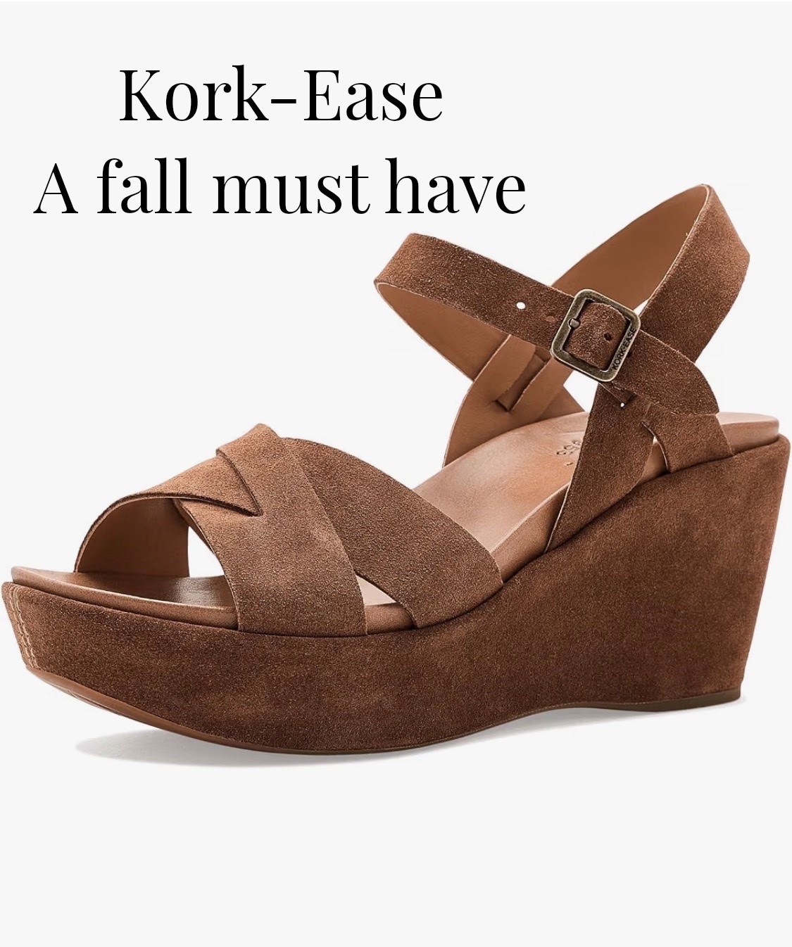 Kork-Ease suede wedges are giving me all the fall transition vibes. 🤎

The rich cognac suede, classic crisscross straps, and platform wedge make them perfect for wearing now with dresses and denim—and later with all those pretty fall layers. I love a shoe that gives you height without sacrificing comfort!

A classic neutral you’ll reach for again and again. 
Tap to shop! 🛍️

fall shoes wedge sandals  fall style shoe crush classic southern

#LTKWorkwear #LTKOver40 #LTKPetite