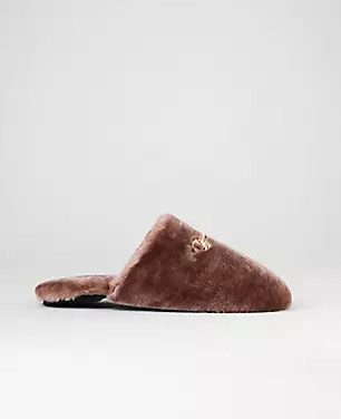 Weekend Collection Horsebit Fuzzy Slide Flat | Ann Taylor