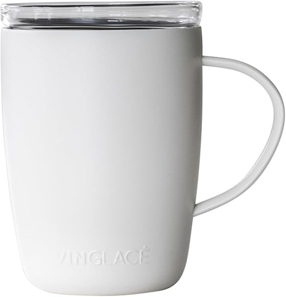 Vinglacé Stainless Steel Coffee Mug- Insulated Hot and Cold Beverage Cup with Glass Insert and L... | Amazon (US)