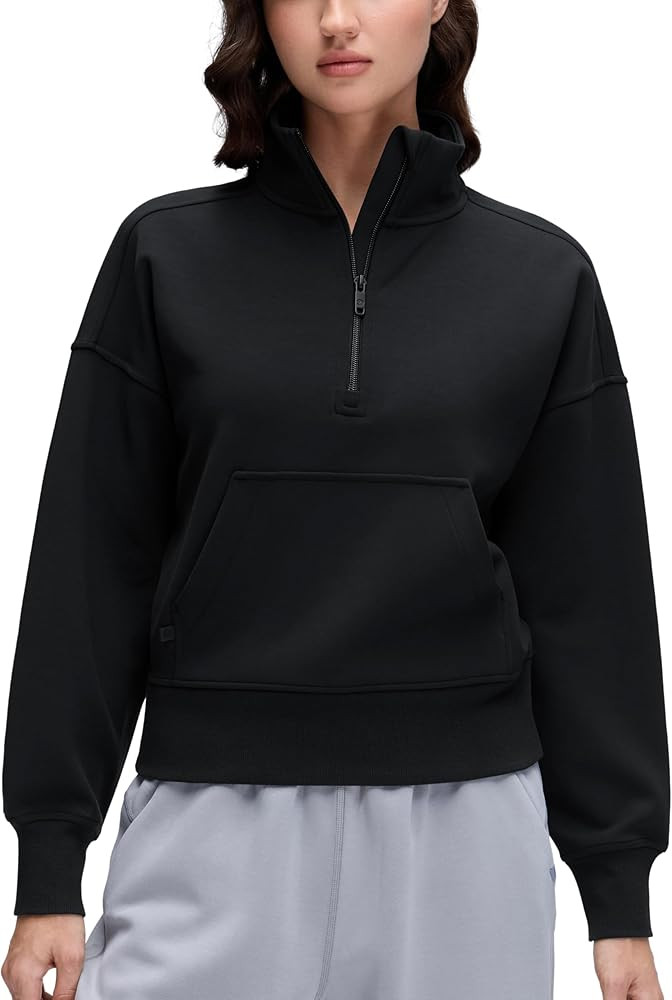 CRZ YOGA SoftAura Half Zip Sweatshirt for Women Long Sleeve Pullover Workout Casual Funnel Neck T... | Amazon (US)