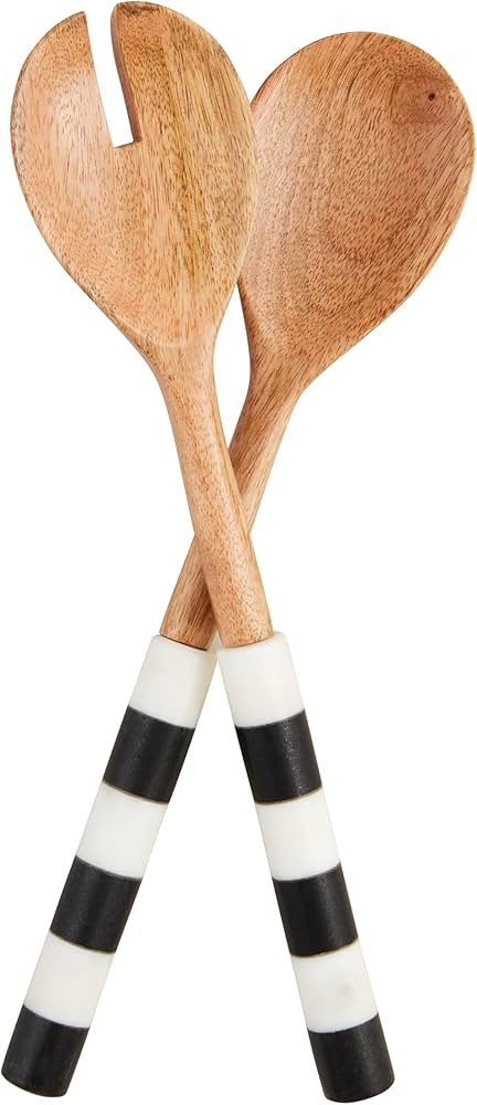 Mud Pie Striped Marble Salad Servers; 12" | Amazon (US)