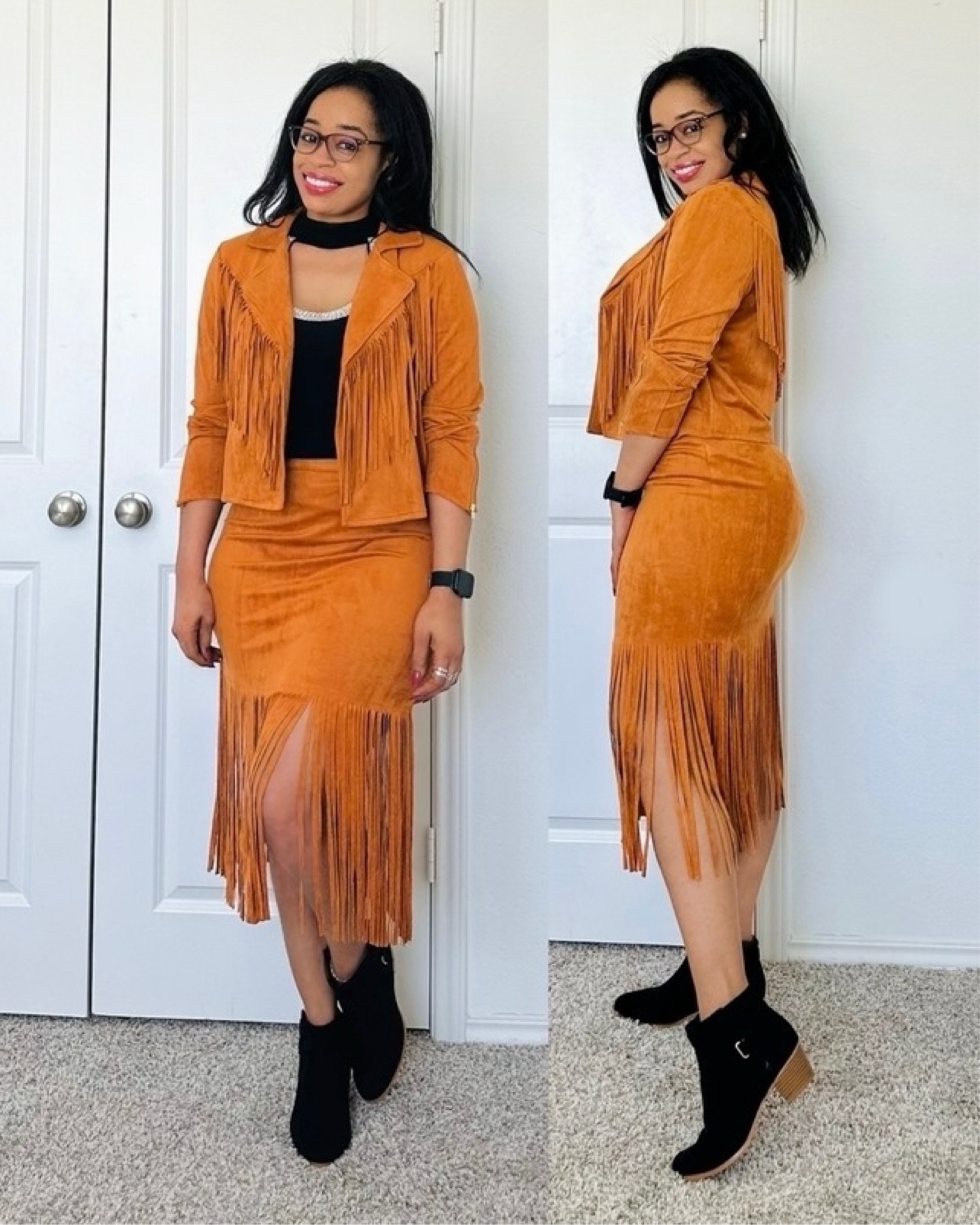 Fringe girl! 
Original set (skirt and jacket) from Dillards by Skies are blue. It is sold out at Dillards, but you can find similar great pieces in others shops. See products tagged in this post 

#LTKStyleTip #LTKSeasonal #LTKSaleAlert
