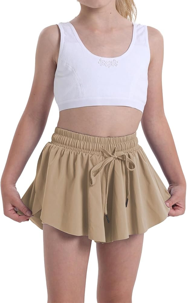 Flowy Shorts for Teen Girls Athletic Gym Running Biker Shorts Preppy Youth Butterfly Shorts | Amazon (US)