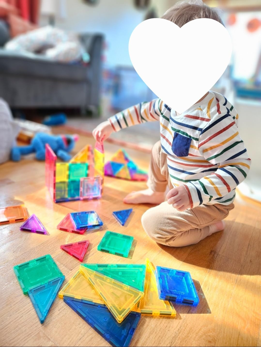 PicassoTiles 60 Piece Set 60pcs Magnet Building Tiles Clear Magnetic 3D Blocks Construction Playb... | Amazon (US)
