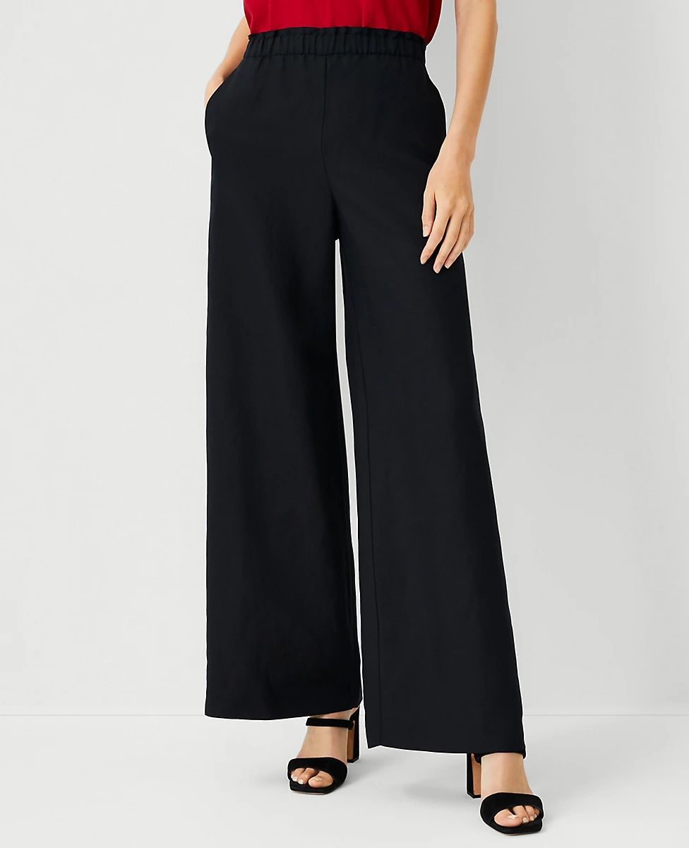 The Pull On Palazzo Pant in Linen Blend | Ann Taylor (US)