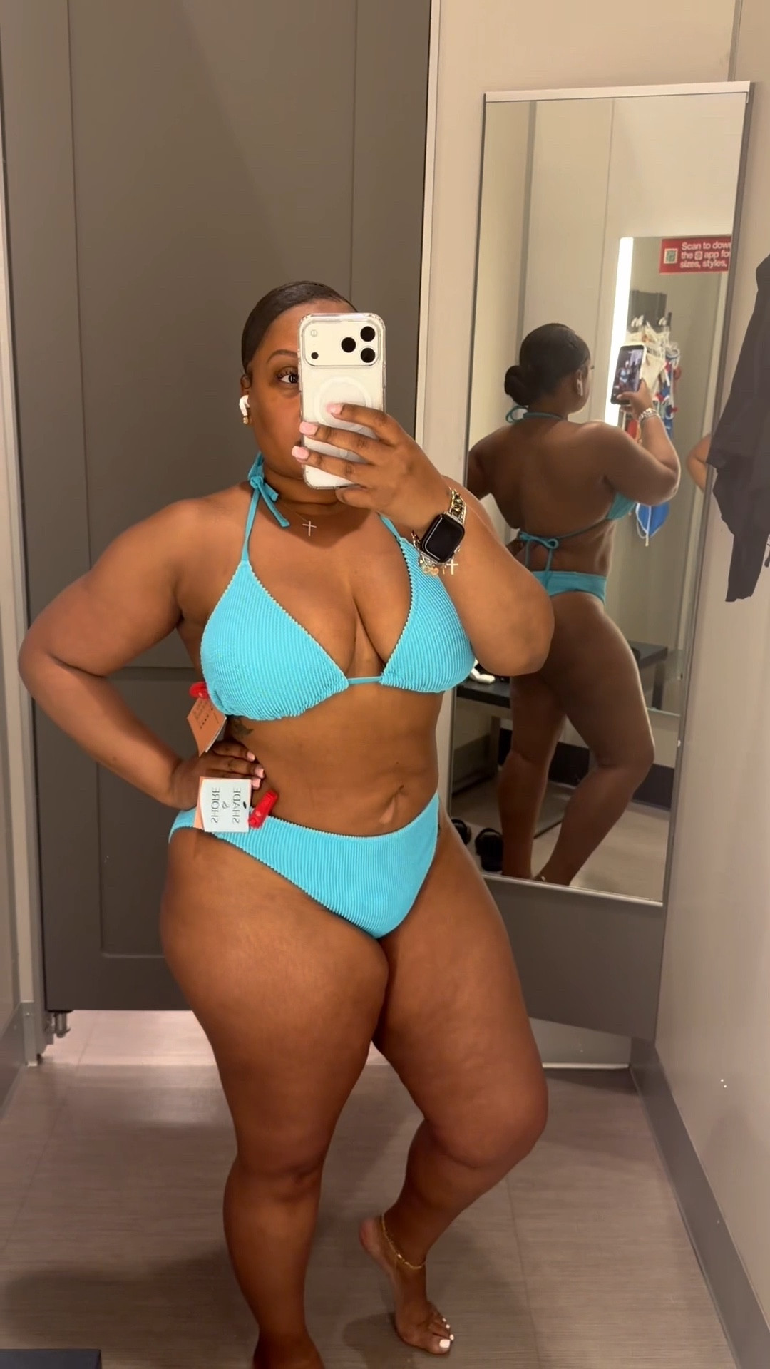 I’m in a medium or large in tops 
Large in bottoms
191lbs 
5’3

#LTKTravel #LTKvlog #LTKSwim