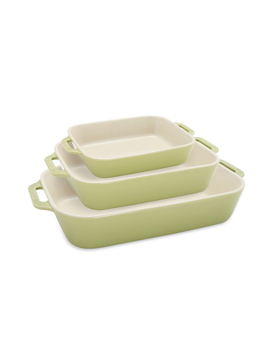 Staub 3-Piece Nestable Ceramic Baking Dish - Green | Saks Fifth Avenue OFF 5TH