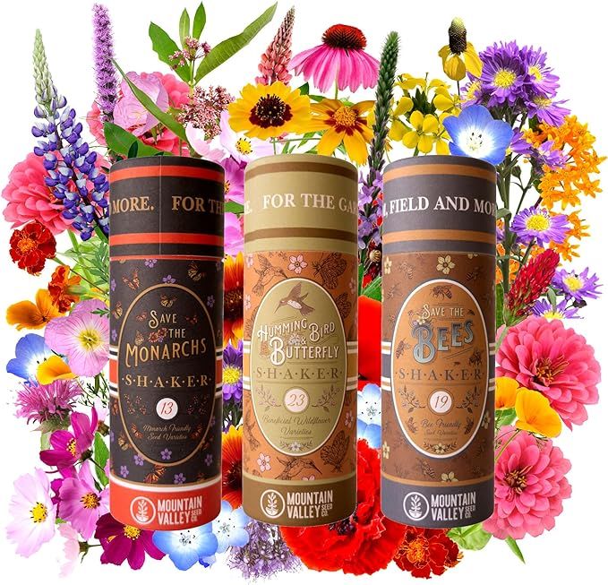 Pollinator Wildflower Seed Shaker Collection - ~300,000+ Wild Flower Seeds for Planting - Include... | Amazon (US)