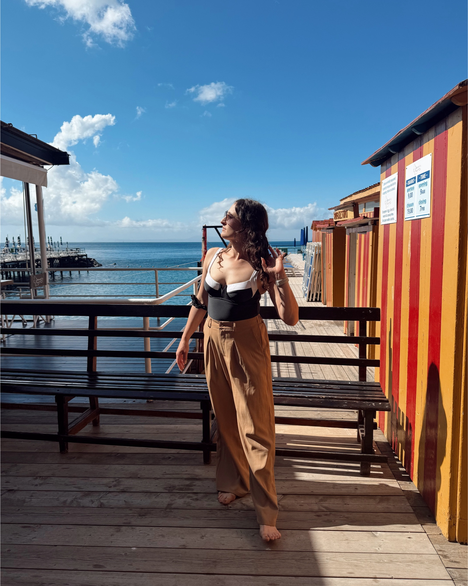 Completely obsessed with these pants! 

#whattowear #italy #beachclub #positano #amalfi #sorrento #amalficoast #vacation #europe #europetrip #familytravel #swimsuit #cupshe #wideleg #dresspants #teva #sandal 

#LTKTravel #LTKSwim #LTKStyleTip