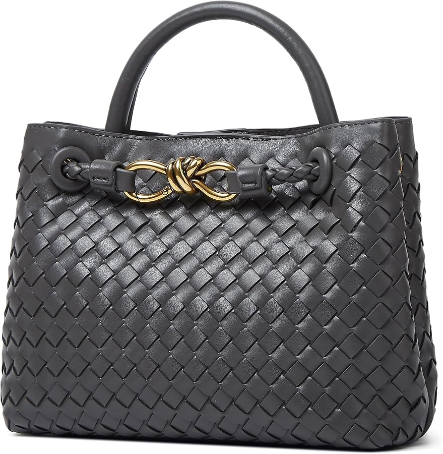 URAWOW Woven Bags for Women Bowknot Small Tote Hobo Shoulder Bags PU Leather Handwoven Woven Purs... | Amazon (US)