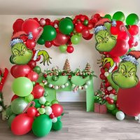 Grinch Christmas Balloon Garland Red, Green, & Lime Party Decor | Etsy (US)
