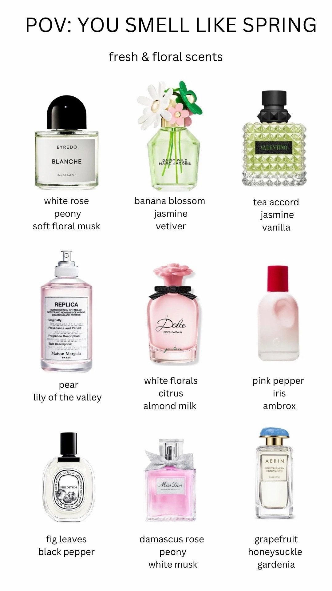 POV: you smell like spring!

Gives airy, glowing and soft feminine energy. 
Pretty versatile scents, great for everyday life & errands, work meetings, gym and outdoors, travel & airports, farmers markets & picnics, and even romantic dates! You can also wear them just lounging at home or for self-care days.  The scents sit lightly on skin and don’t overwhelm or overpower even in warm weather. 
Would make a great Mother’s Day gift! 

#spring #perfume #scents #fragrance #fresh #floral #cleangirl #coolgirl  #giftguide #mothersday 

#LTKMothersDay #LTKSeasonal #LTKBeauty #LTKTravel #LTKgrwm #LTKdayinmylife